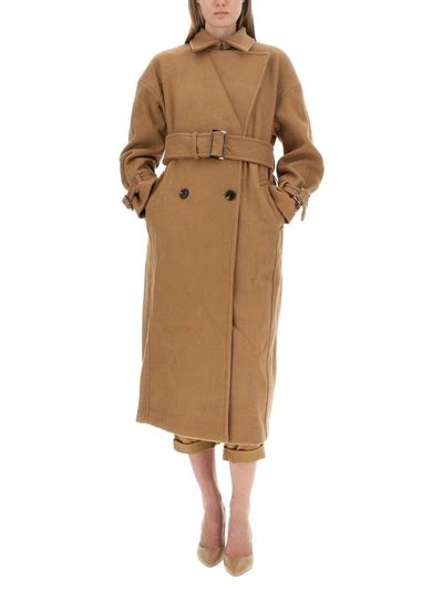 michael kors camel brown wool blend trench coat|Stretch Wool Blend Trench Coat .